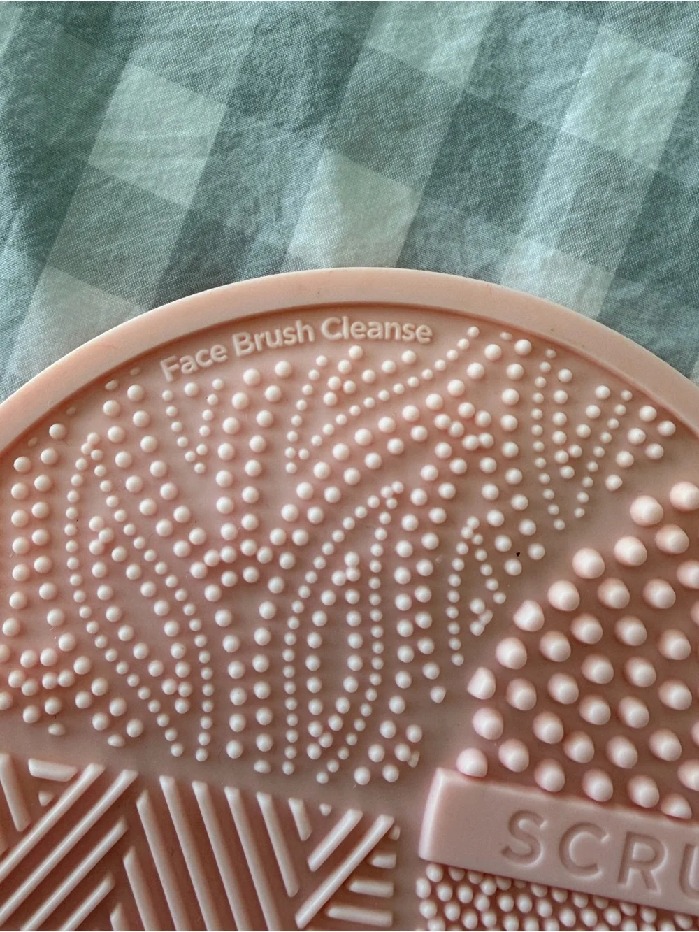 Pink Silicone Brush Scrub Mat - 'SCRUB' Embossed